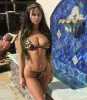 Leopard Print Silver Rhinestone Padded String Bikini Top sold by Hot Miami Styles