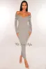 Heather Gray Ribbed Knit Long Sleeves Dress sold by Hot Miami Styles