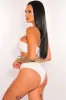 White Crochet Bandeau Lace Up Bikini Tie Up Skirt Three Piece Set sold by Hot Miami Styles