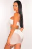 White Crochet Bandeau Lace Up Bikini Tie Up Skirt Three Piece Set sold by Hot Miami Styles