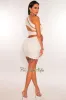 White One Shoulder Cut Out Back Mini Dress sold by Hot Miami Styles