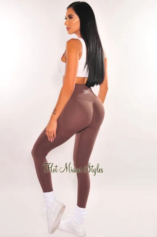 HMS FIT: Chocolate High Waist Ultra Butt Lifting Leggings sold by Hot Miami Styles
