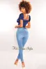 Navy Silky Knotted Cut Out Wrap Around Crop Top sold by Hot Miami Styles