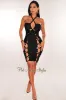 Black Halter Cut Out Rope Lace Up Dress sold by Hot Miami Styles