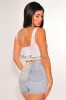 White Linen Square Neck Sleeveless Button Up Crop Top sold by Hot Miami Styles