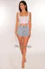 White Linen Square Neck Sleeveless Button Up Crop Top sold by Hot Miami Styles