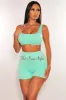 HMS Essential: Mint Crop Top Biker Shorts Two Piece Set sold by Hot Miami Styles