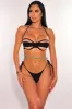 Black Halter Underwire Cut Out Tie Up Adjustable Thong Bikini Top sold by Hot Miami Styles