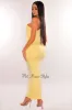 Yellow One Shoulder Cut Out Midi Dress sold by Hot Miami Styles