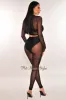 Black Mesh Sheer Long Sleeve High Waist Pants Two Piece Set sold by Hot Miami Styles