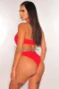 Red Halter Gold O-Ring Cut Out Ruched Swimsuit sold by Hot Miami Styles