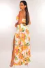 White Palm Print One Shoulder Slit Maxi Skirt Two Piece Set sold by Hot Miami Styles