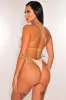 Champagne Shimmery Criss Cross Tie Up Sides Thong Bikini sold by Hot Miami Styles