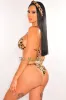 Leopard Print Padded Triangle Scrunch Butt Bikini + Headband sold by Hot Miami Styles