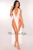 White Crochet Double Slit Cover Up Maxi Dress sold by Hot Miami Styles