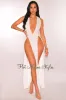 White Crochet Double Slit Cover Up Maxi Dress sold by Hot Miami Styles
