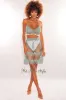 Sage Crochet Halter Cowrie Shells Skirt Two Piece Set Cover Up sold by Hot Miami Styles