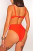 Red Underwire High Waist Ruched Cheeky Bikini sold by Hot Miami Styles