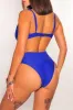 Royal Blue Underwire High Waist Ruched Cheeky Bikini sold by Hot Miami Styles