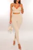 Oatmeal Spaghetti Strap Scrunch Butt Leggings Two Piece Set sold by Hot Miami Styles