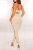 Oatmeal Spaghetti Strap Scrunch Butt Leggings Two Piece Set sold by Hot Miami Styles