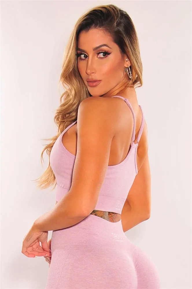 HMS Fit: Lilac Marl Racerback Butt Lifting Leggings Two Piece Set sold by Hot Miami Styles product image thumbnail 3