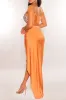 Bronze Embellished Rhinestones Slit Two Piece Skirt Set sold by Hot Miami Styles