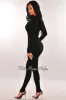 Black Ribbed Knit Long Sleeves Belted Cargo Jumpsuit sold by Hot Miami Styles