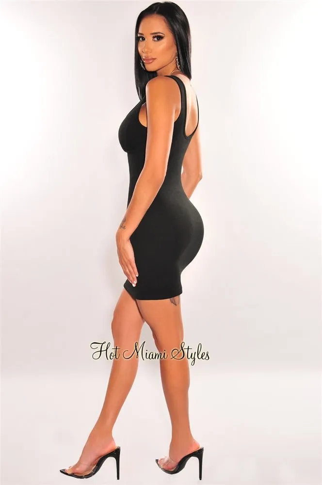 Black Ribbed Bustier Sleeveless Tank Dress sold by Hot Miami Styles product image thumbnail 4