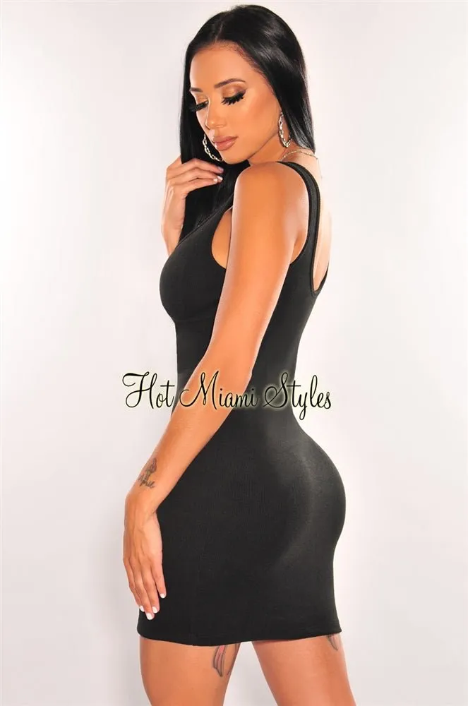 Black Ribbed Bustier Sleeveless Tank Dress sold by Hot Miami Styles product image thumbnail 2