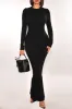 Black Ribbed Knit Mermaid Sweater Dress sold by Hot Miami Styles