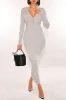 Heather Gray Ribbed Knit Long Sleeve Turtleneck Zip Up Dress sold by Hot Miami Styles