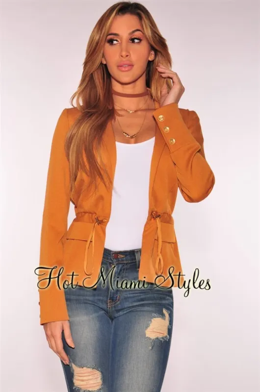 Cinnamon Long Sleeves Blazer Jacket sold by Hot Miami Styles