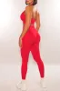 HMS Fit: Red Halter Padded Sports Bra High Waist Scrunch Butt Leggings Two Piece Set sold by Hot Miami Styles