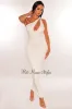 White One Shoulder Knotted Sleeveless Cut Out Midi Dress sold by Hot Miami Styles