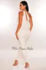 White One Shoulder Knotted Sleeveless Cut Out Midi Dress sold by Hot Miami Styles