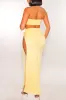 Banana Braided Halter Open Back Cut Out Tie Up Slit Dress sold by Hot Miami Styles