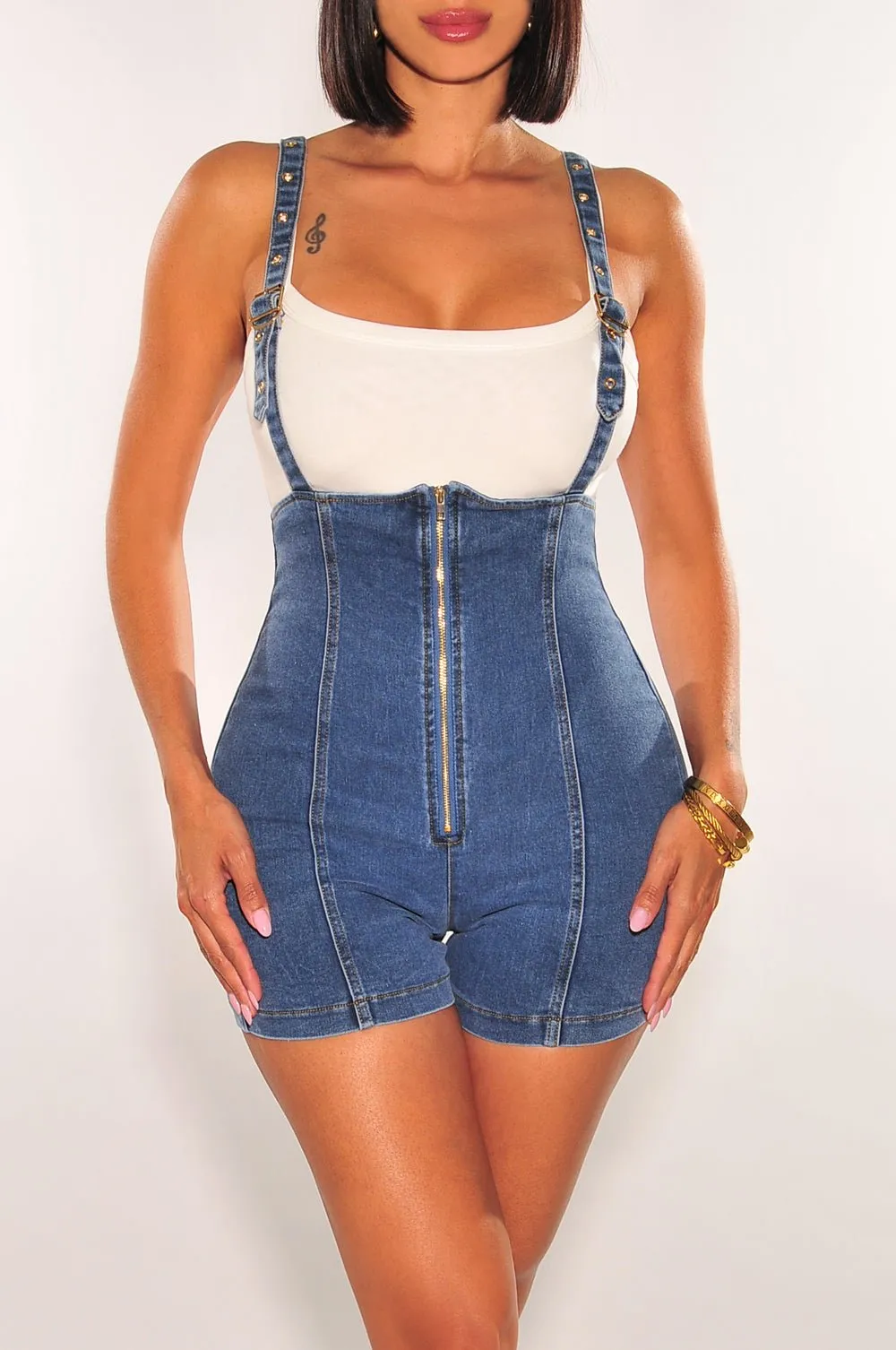 Denim Overall Shorts sold by Hot Miami Styles