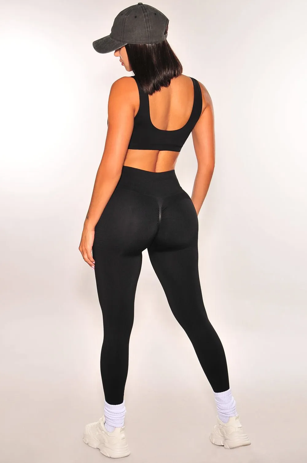 HMS Fit: Black High Waist Scrunch Butt Leggings sold by Hot Miami Styles