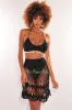 Black Crochet Halter Cowrie Shells Skirt Two Piece Set Cover Up sold by Hot Miami Styles