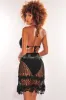 Black Crochet Halter Cowrie Shells Skirt Two Piece Set Cover Up sold by Hot Miami Styles