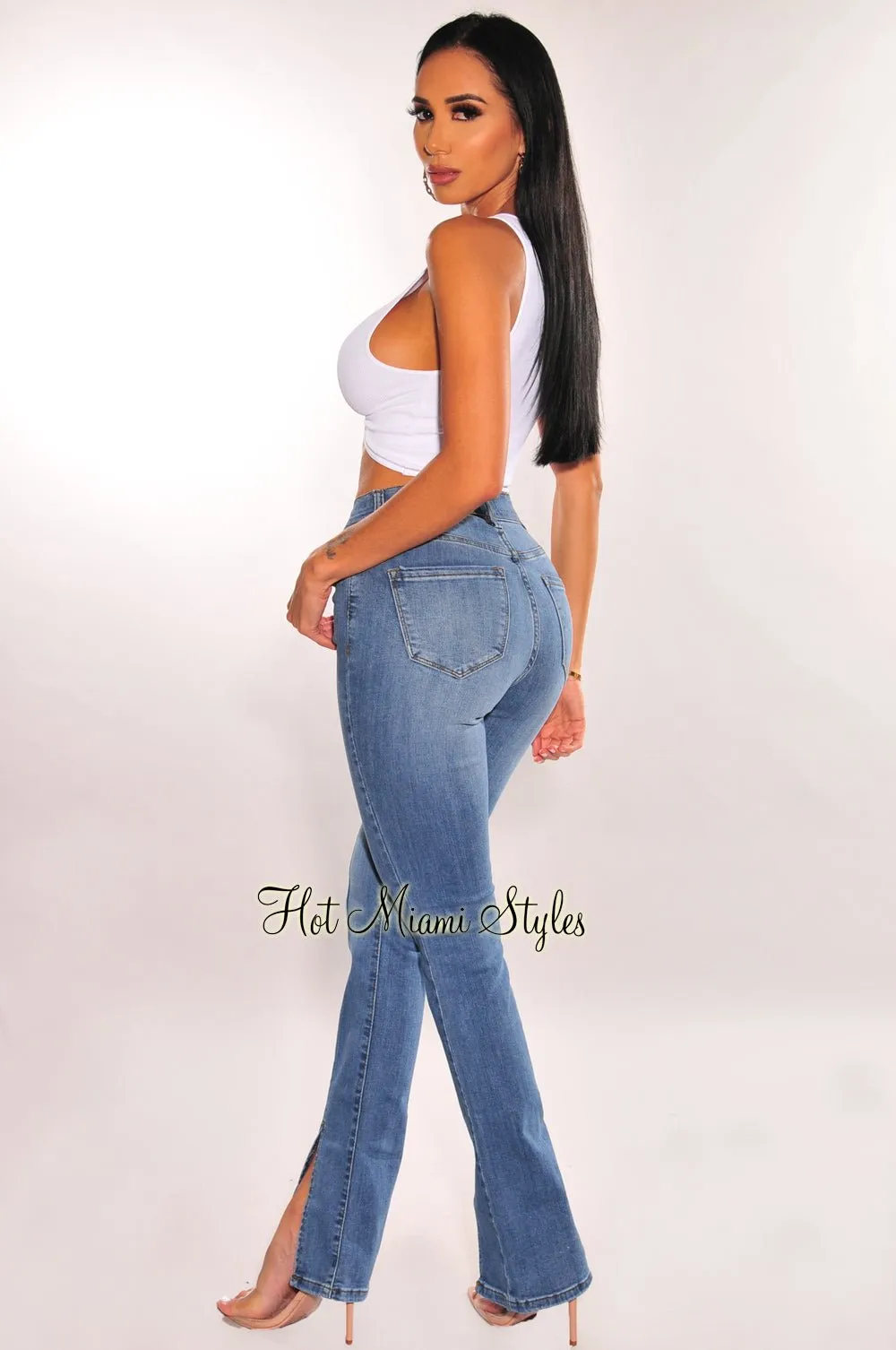 White Seamless Ribbed Cut Out Twisted Sleeveless Crop Top sold by Hot Miami Styles product image thumbnail 4