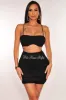 Black Mesh Padded Spaghetti Strap Ruched Cut Out Wrap Around Rhinestone Dress sold by Hot Miami Styles