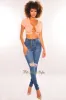 Peach Gold Chain Ribbed Lace Up Cut Out Crop Top sold by Hot Miami Styles