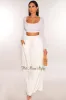White Silky High Waist Pleated Palazzo Pants sold by Hot Miami Styles
