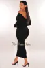 Black Ribbed Knit Long Sleeves Dress sold by Hot Miami Styles
