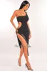 Black One Shoulder O-Ring Cut Out Slit Dress sold by Hot Miami Styles