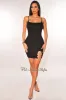 Black Spaghetti Straps Gold Chain Mini Dress sold by Hot Miami Styles
