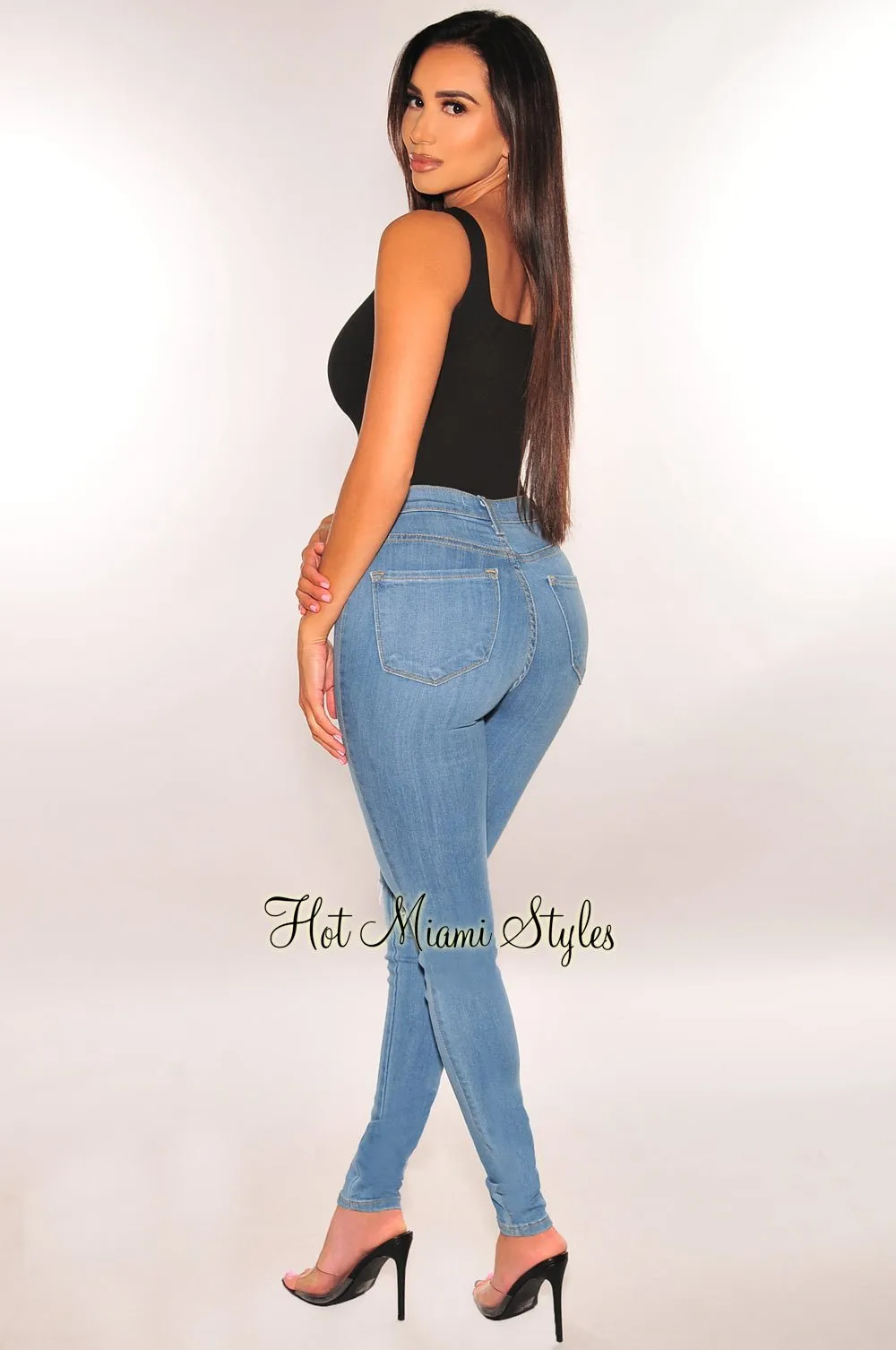 HMS Essential Black Square Neck Top sold by Hot Miami Styles product image thumbnail 4