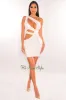 White One Shoulder Cut Out Mini Dress sold by Hot Miami Styles